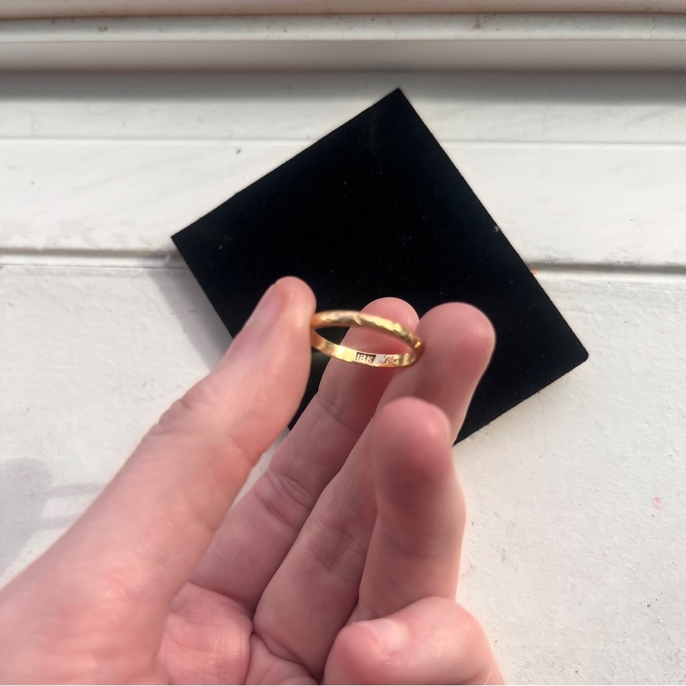 Solid 18k Italian Yellow Gold Stackable Ring Simp… - image 3